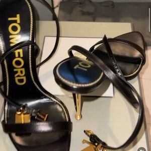Tom Ford Black Heels with Gold Accents